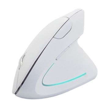 Wireless Vertical Optical Mouse, 2.4GHz Battery Version (White) - 1