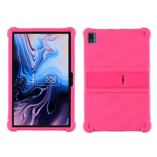 TCL 10 Tab Max 10.36" Silicone Case with Invisible Bracket (Rose Red) - 1