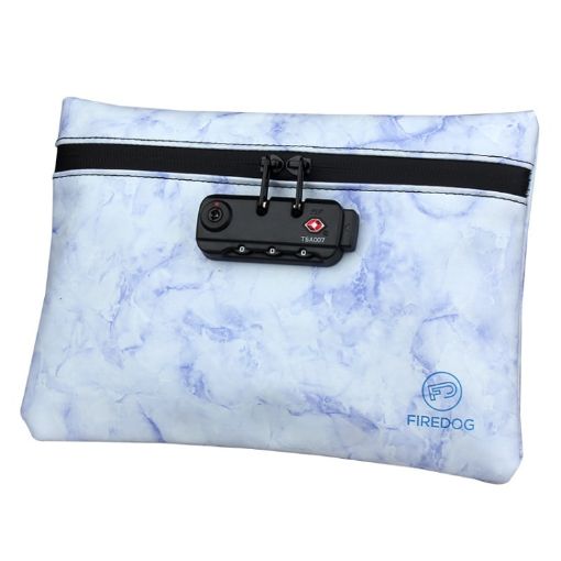 FIREDOG CL93 Marble Purple Deodorant Bag with Combo Lock - 1