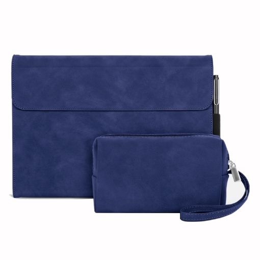 Surface Pro 8 Sheepskin Shockproof Case with Power Bag (Blue) - 1