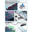 AULA F3001 Backlit 87 Key Mechanical Gaming Keyboard - Silver/White - 3