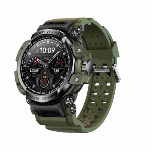 LC16 Green 1.32" IP68 Sports Smart Watch, Bluetooth Call & Heart Rate - 1