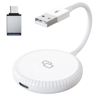 USB & USB-C Carplay Mirror Adapter for iPhone THT-020-6 (White) - 1