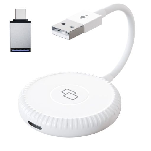USB & USB-C Carplay Mirror Adapter for iPhone THT-020-6 (White) - 1