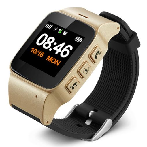 D99+ 1.22" HD GPS Smartwatch for Elderly, Waterproof, Champagne Gold - 1