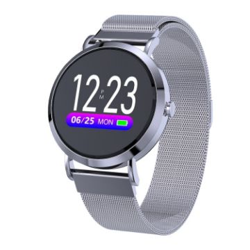 CV08C Smart Bracelet: 1" Screen, Steel Band, Health Monitoring Silver - 1