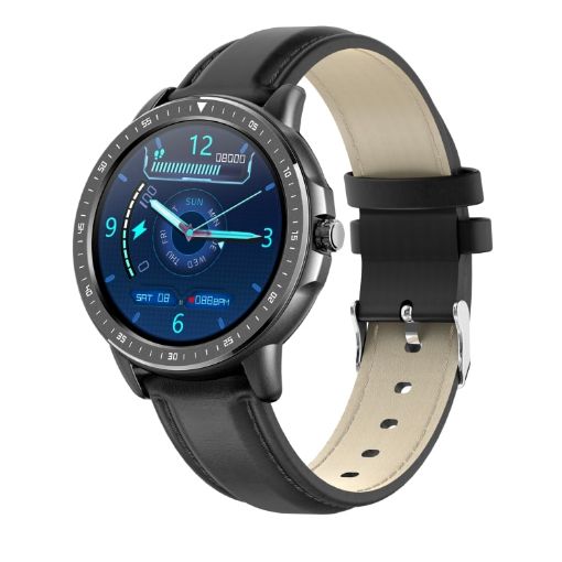 CF19 Smart Watch, 1.3" IPS Screen, IP67 Waterproof, Health Monitor (Black) - 1