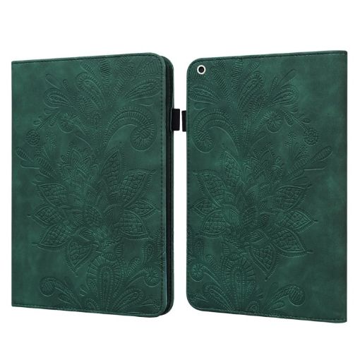 Green Lace Flower Embossed Flip Case for iPad Pro 10.5/10.2 - 1