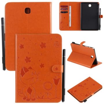 Samsung Galaxy Tab A8.0 T350 Orange Leather Case with Holder - 1