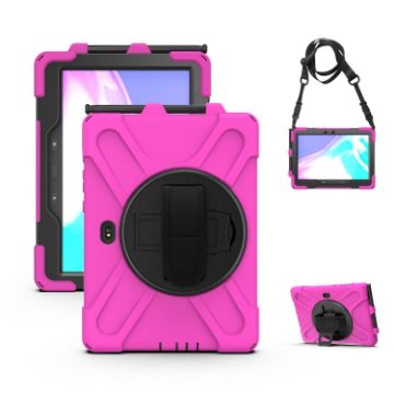 Rose Red Shockproof Case for Galaxy Tab Active Pro/4/5 with Strap - 1