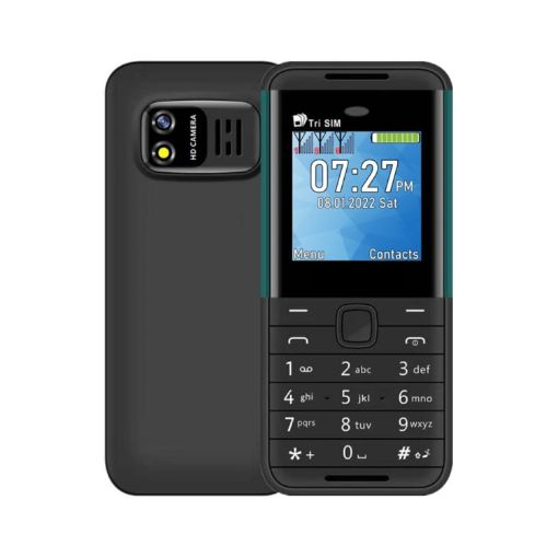 SERVO BM5310 Mini Phone, 1.33" Display, Triple SIM, Bluetooth (Black+Green) - 1
