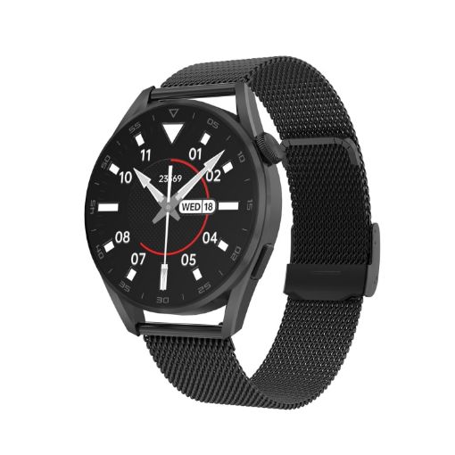 DT3pro Smart Watch, 1.36" Screen, IP67, Steel Band, Health Monitor (Black) - 1