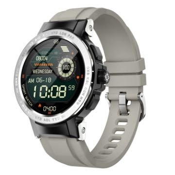 E19 Smart Watch 1.28" Screen, IP68, Heart Rate, Sleep Monitor Silver - 1