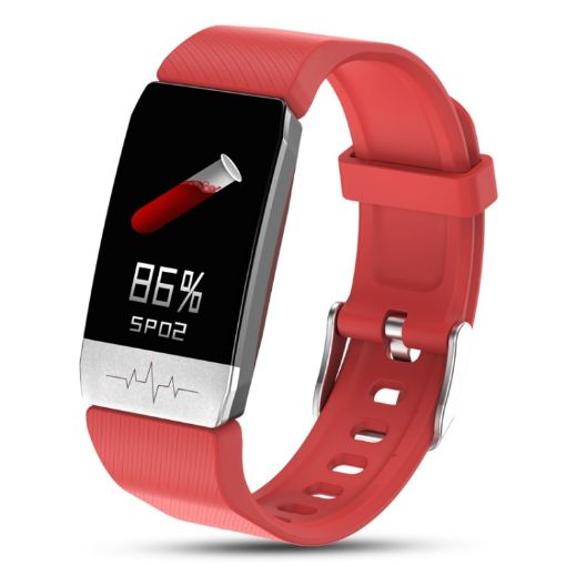 Red T1 Smart Watch 1.14", IP67, Heart Rate, Sleep & ECG Monitoring - 1