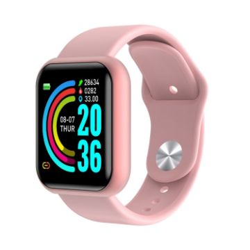 D20 Smart Watch 1.3" IPS, IP67 Waterproof, Heart Rate Monitor Pink - 1