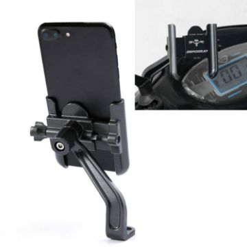 BENGGUO Aluminum Alloy Mobile Holder for Bicycle/Motorcycle - Titanium - 1