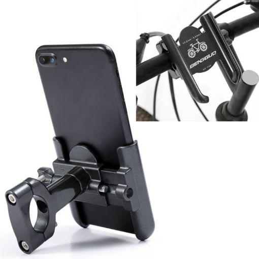 BENGGUO Aluminum Phone Holder for Bicycles & Motorcycles, Titanium - 1
