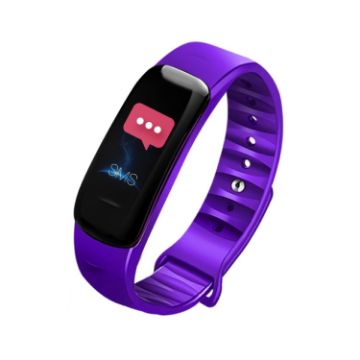 Purple Smart Bracelet - 0.96" IPS Screen, IP67, Heart Rate & Sleep Monitor - 1