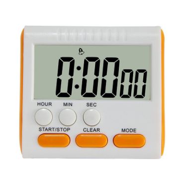 24-Hour Digital Kitchen Timer with LCD & Magnetic Backing - Orange - 1