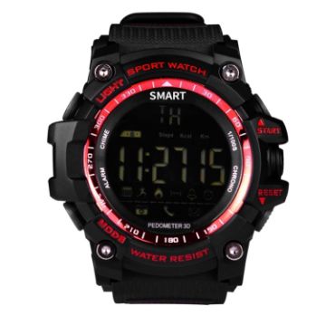 EX16 1.12" FSTN LCD Sport Smart Watch, IP67 Waterproof, Android/iOS, Red - 1
