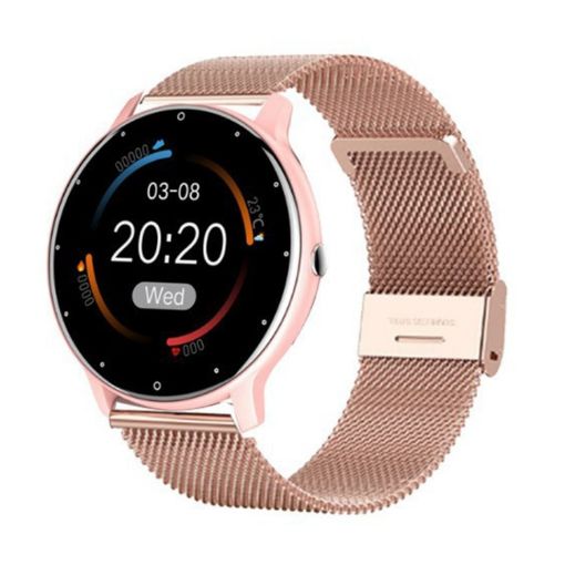 ZL02D 1.28" IP67 Waterproof Steel Band Smart Watch, Heart Rate Monitor Pink - 1