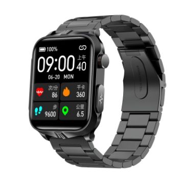 TK11P Smart Watch, 1.83" IPS, IP68 Waterproof, ECG, Stress Monitor, Black - 1
