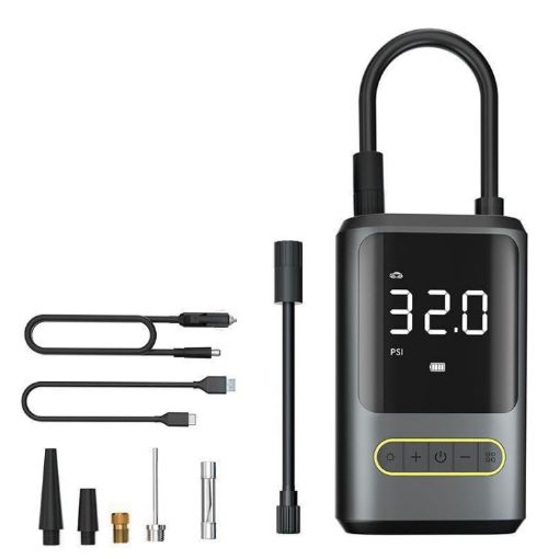 Portable Dual Power Car Tire Air Pump - ATJ-8466 Digital Display Wireless - 1