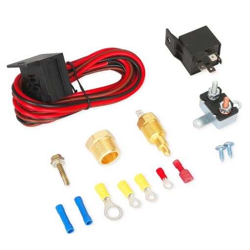 Electric Cooling Fan Thermostat & Wire Harness - Car Temp Sensor Switch - 1