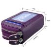 Lavender Genuine Leather RFID Blocking Wallet - Dual Zipper Card Holder - 5