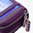 Pink Genuine Leather Card Holder Wallet RFID Blocking, 10.5x7.0x4.0cm - 4