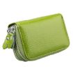 Genuine Leather RFID Blocking Zipper Card Holder Wallet, Green, 10.5x7x4cm - 3