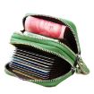 Genuine Leather RFID Blocking Zipper Card Holder Wallet, Green, 10.5x7x4cm - 5