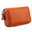 Genuine Leather RFID Blocking Card Holder Wallet, Brown, 10.5x7.0x4.0cm - 3