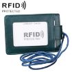 KB153 Blue RFID Leather Card Holder with Lanyard - Antimagnetic ID Badge - 1