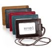 Red KB153 Antimagnetic RFID Leather Card Holder with Lanyard - 9