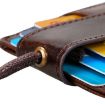 KB153 RFID Leather Card Holder ID Badge with Lanyard - Yellowish-brown - 8
