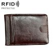 KB186 RFID Leather Billfold Card Wallet, Antimagnetic, Unisex, Coffee - 1