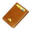 KB186 RFID Leather Billfold Card Wallet, Antimagnetic, Unisex, Yellowish-Brown - 3