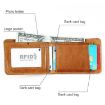 KB186 RFID Leather Billfold Card Wallet, Antimagnetic, Unisex, Yellowish-Brown - 7