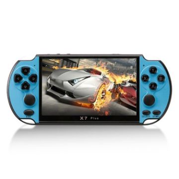 X7 Plus Retro Handheld Game Console, 5.1" HD Screen, 8G Memory, Blue - 1