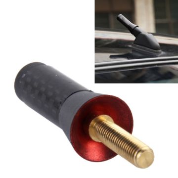 Black Carbon Fiber Aluminum Short Antenna with Universal Screws Base - 1