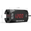 2 in 1 Motorcycle Voltmeter & Clock, Digital Display, 6-30V, IP67, Red Light - 2