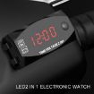 2 in 1 Motorcycle Voltmeter & Clock, Digital Display, 6-30V, IP67, Red Light - 6