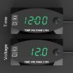 2 in 1 Motorcycle Voltmeter + Clock, Digital Display, 6-30V, IP67, Green - 4