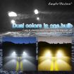2 PCS EV15 9005/9006 Car LED Fog Light, Cold White + Amber, IP67, 6W - 7
