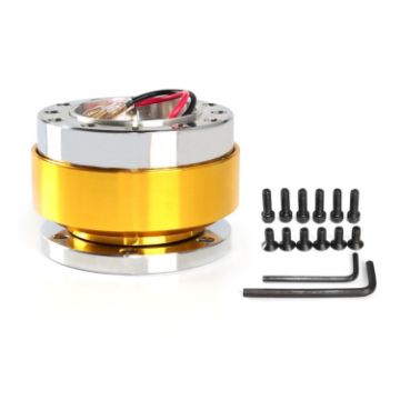 Universal 60mm Car Steering Wheel Quick Release HUB Adapter (Gold) - 1