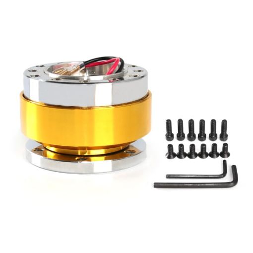 Universal 60mm Car Steering Wheel Quick Release HUB Adapter (Gold) - 1