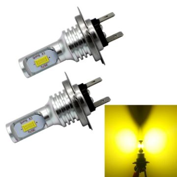 H7 LED Car Fog Bulbs 72W 1000LM 6000-6500K White Light 2PCS (Yellow) - 1