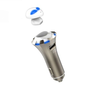 A8 3-in-1 Bluetooth Earphone, Safety Hammer & Car Charger, USB Quick Charge - 1
