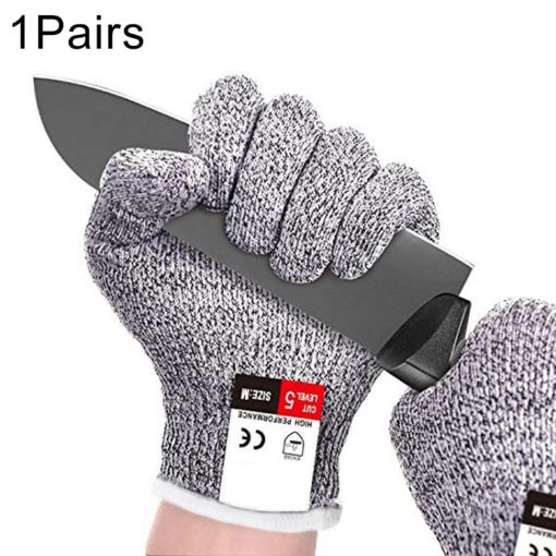 Cut-resistant Gardening Gloves, HPPE, Level 5, Size M, 22cm, White - 1